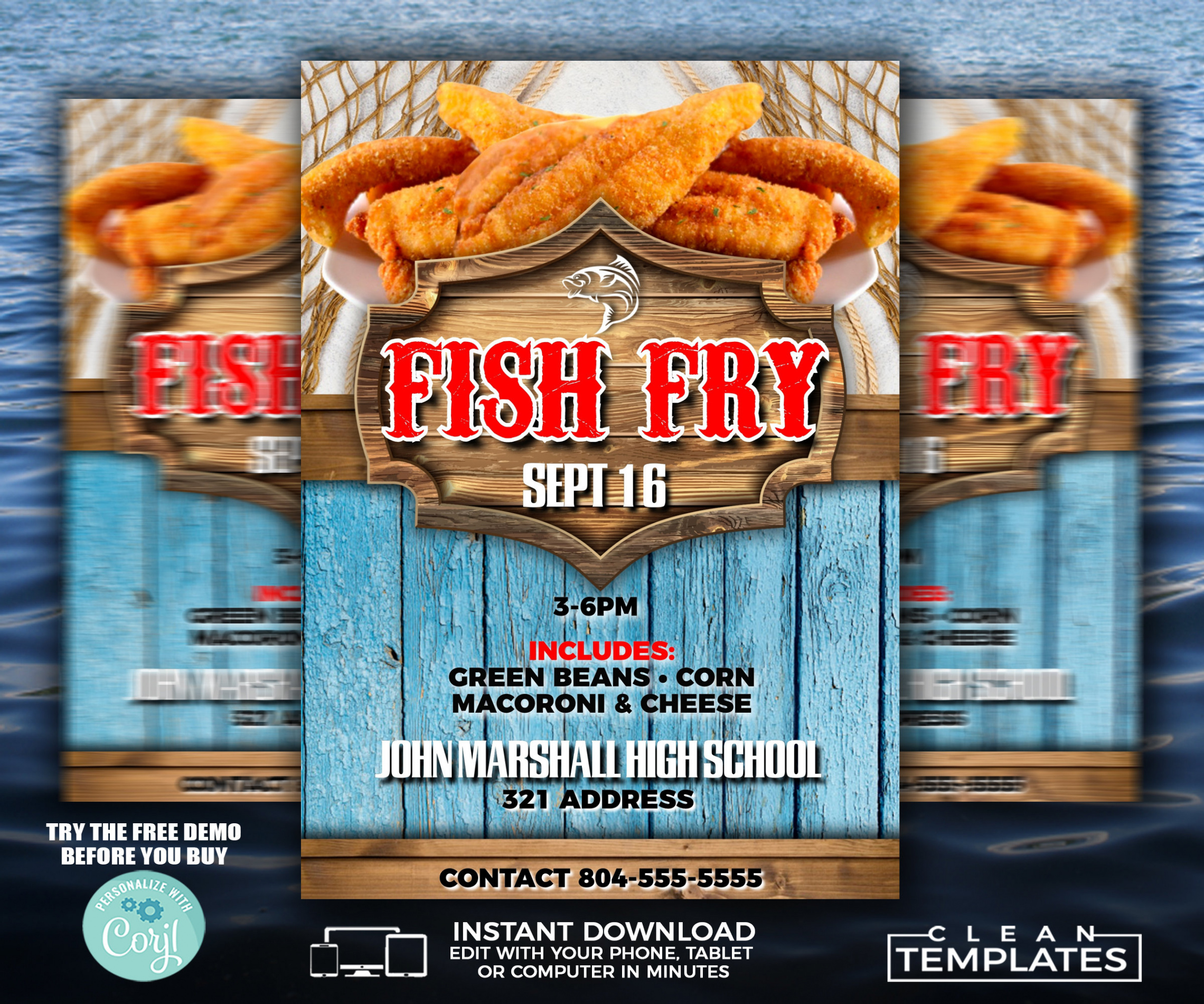 Fish Fry Flyer  Edit Online  X Digital & Printable  Do It