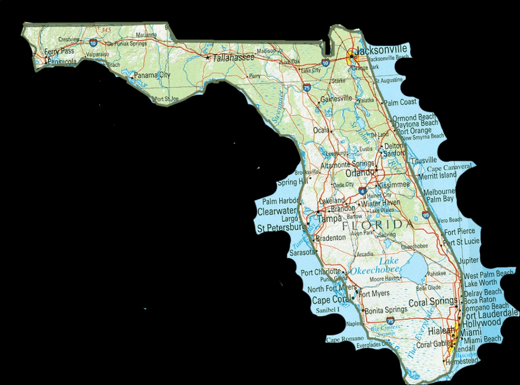 Florida State Map  Florida road map, Florida state map, Map of