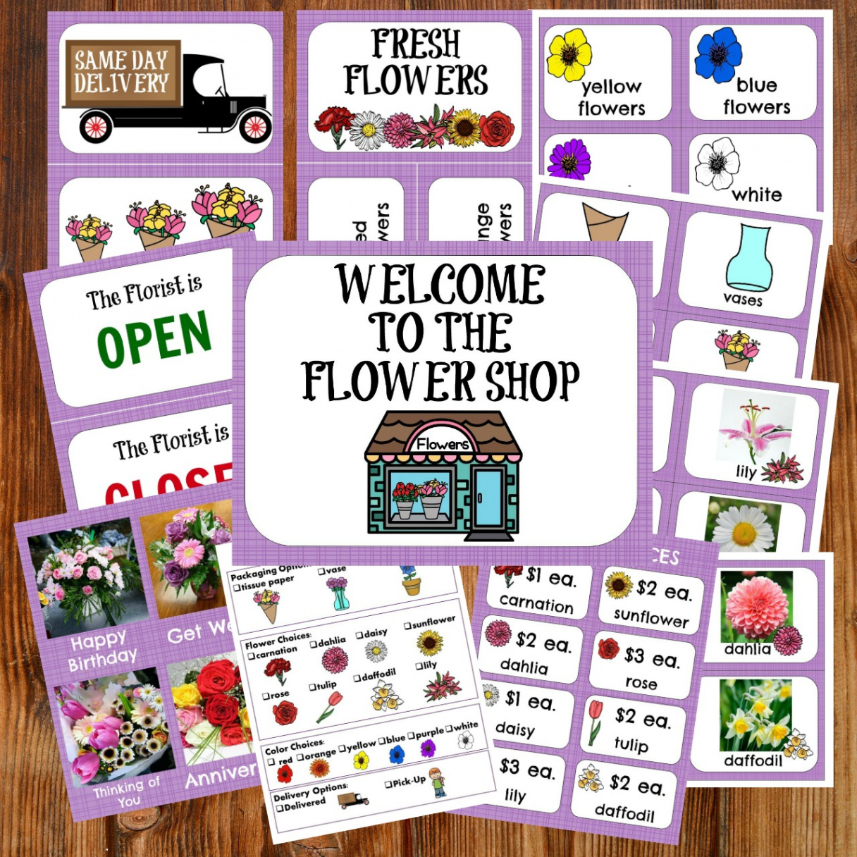 Flower Shop Dramatic Play Pack