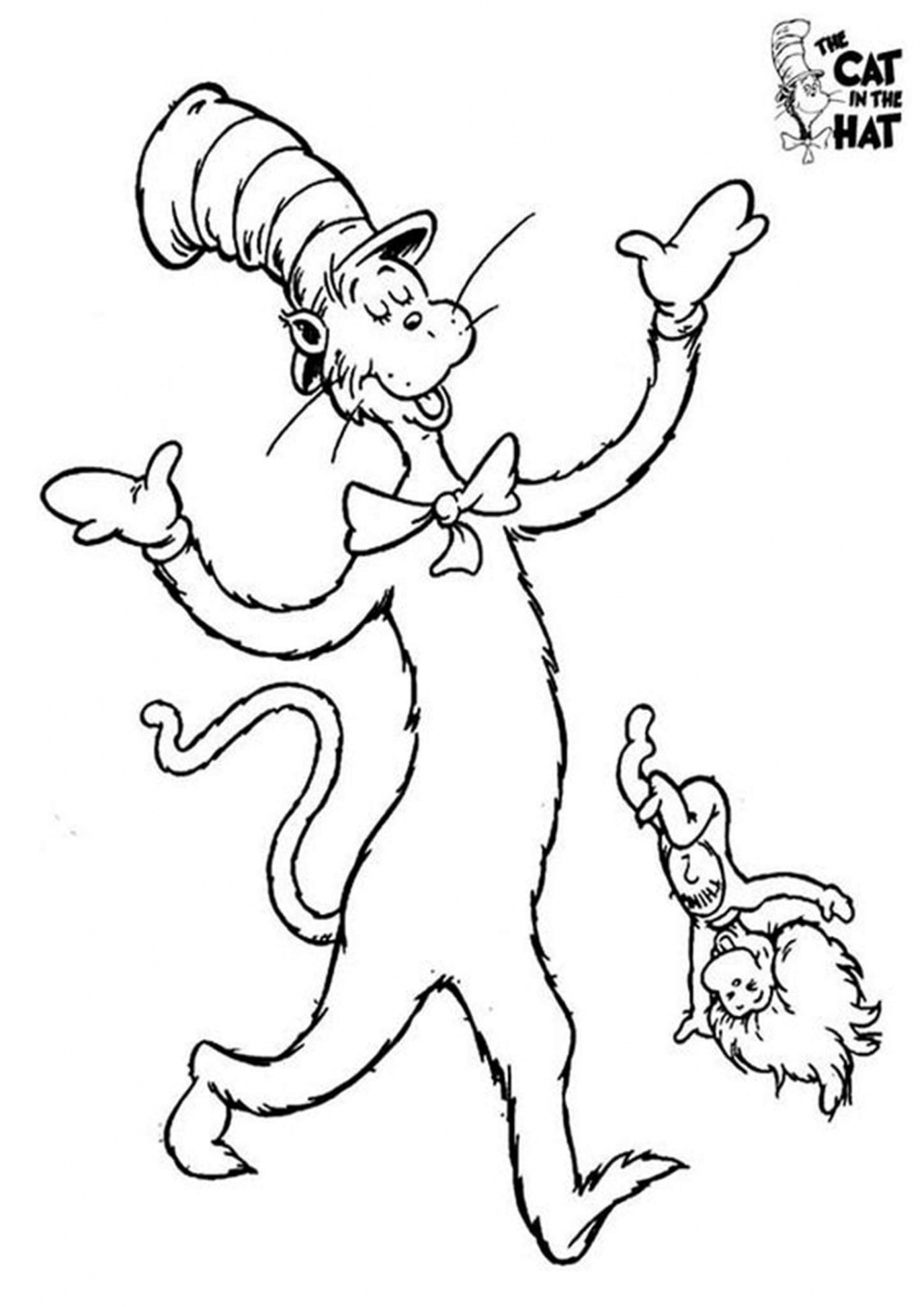 Free & Easy To Print Cat in the Hat Coloring Pages  Dr seuss