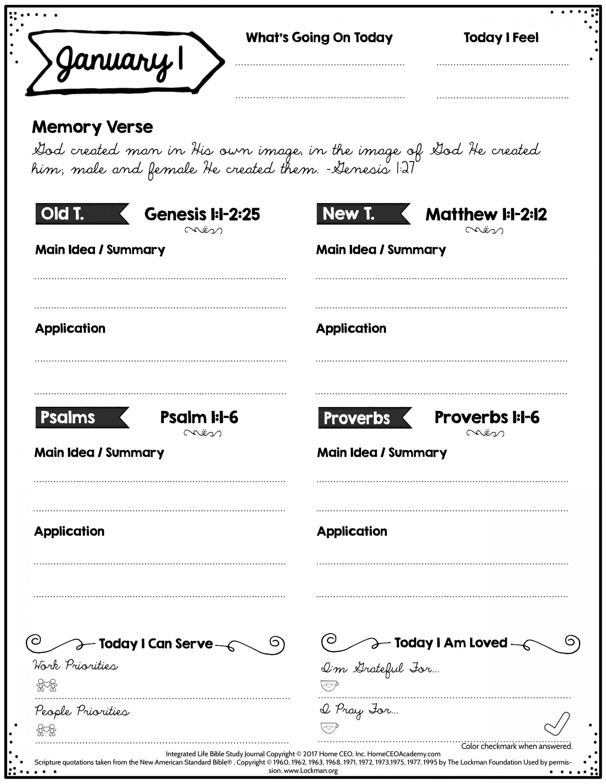 Free Bible Study Printables