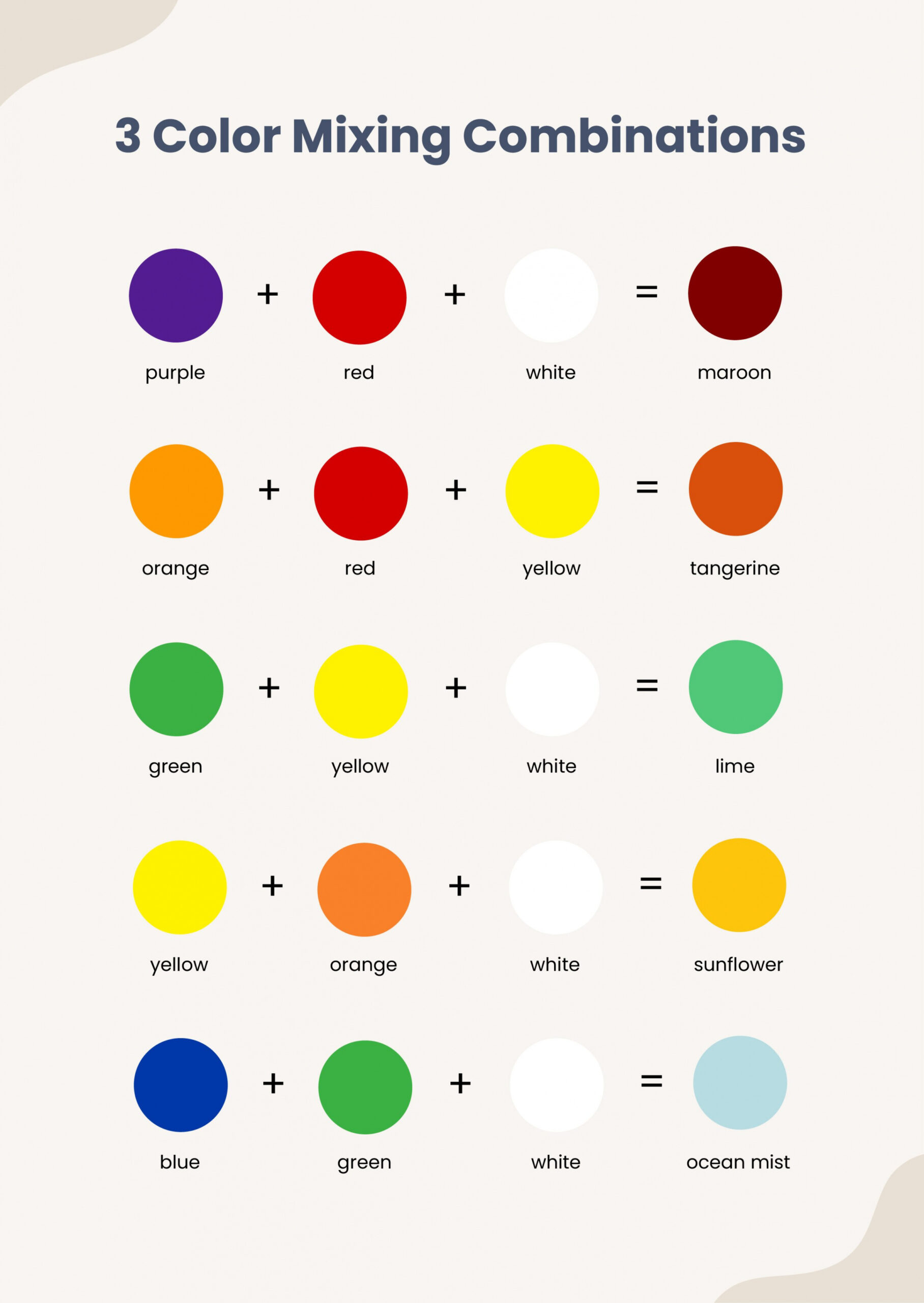 FREE Color Mix Chart Template - Download in PDF, Illustrator