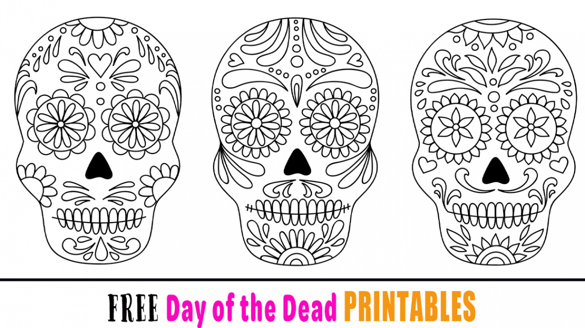 Free Dia De Los Muertos (Day of the Dead) Printable Colouring