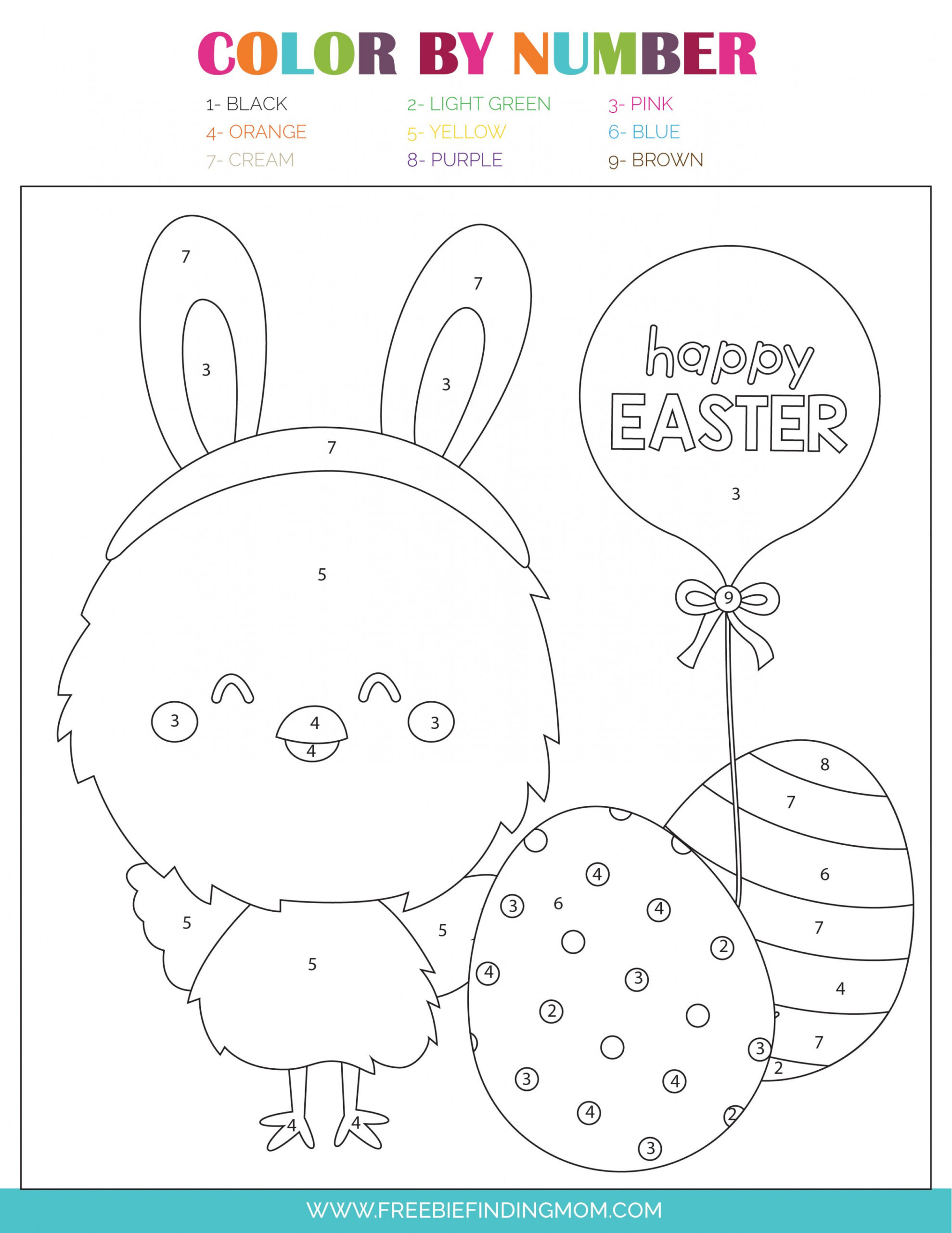 Free Easter Color by Number Printables - Freebie Finding Mom