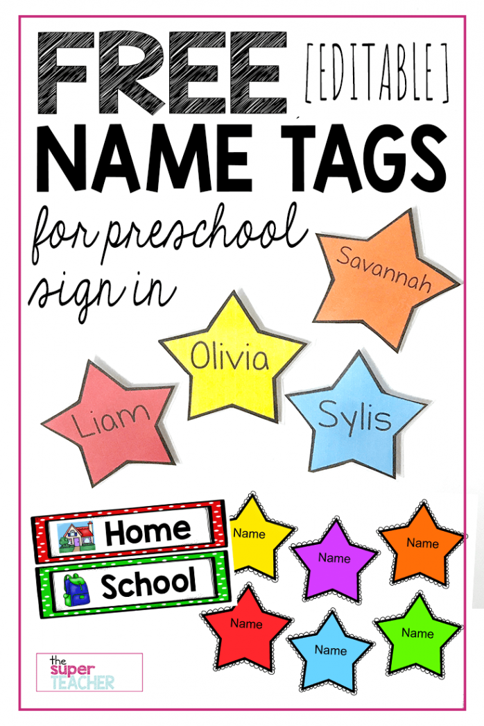 FREE Editable Star Name Tags - The Super Teacher