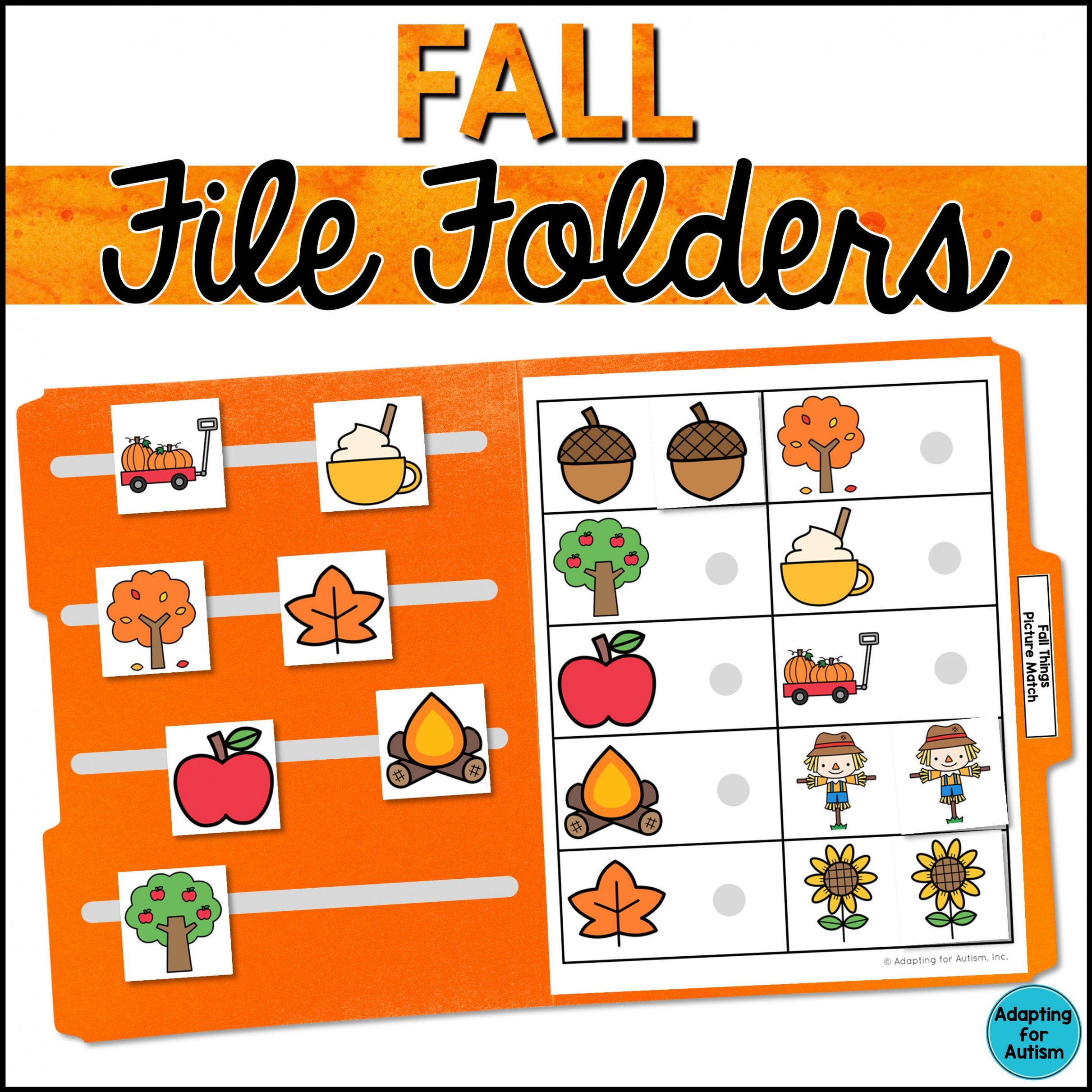 FREE Fall File Folder Games and Activities – Autism Work Tasks