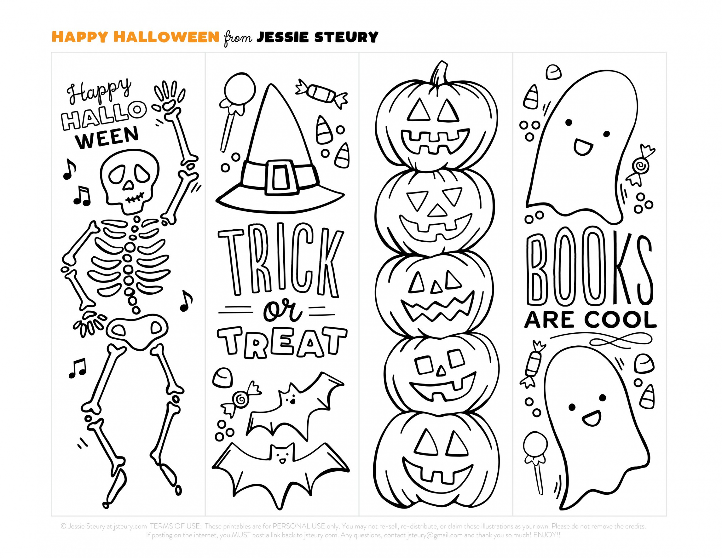 Free Halloween Bookmarks — Jessie Steury