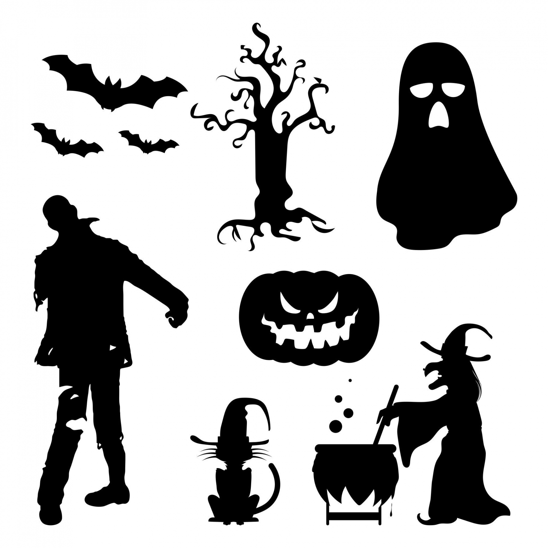 Free Halloween Silhouette Templates  Halloween silhouettes