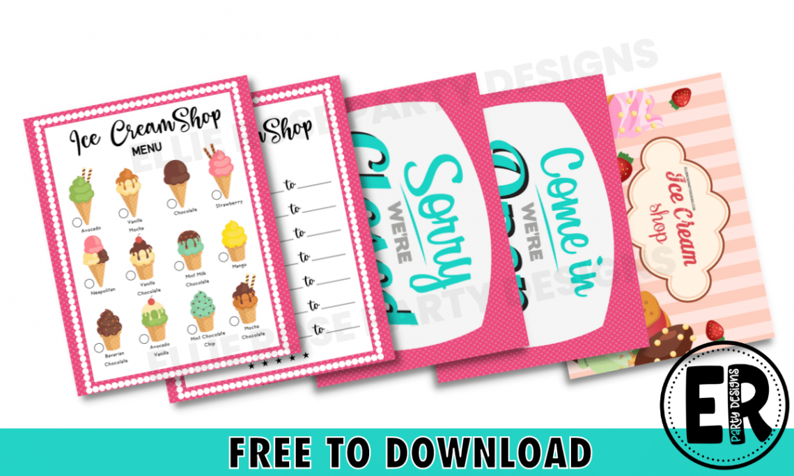 FREE ICE CREAM SHOP DRAMATIC PLAY PRINTABLES