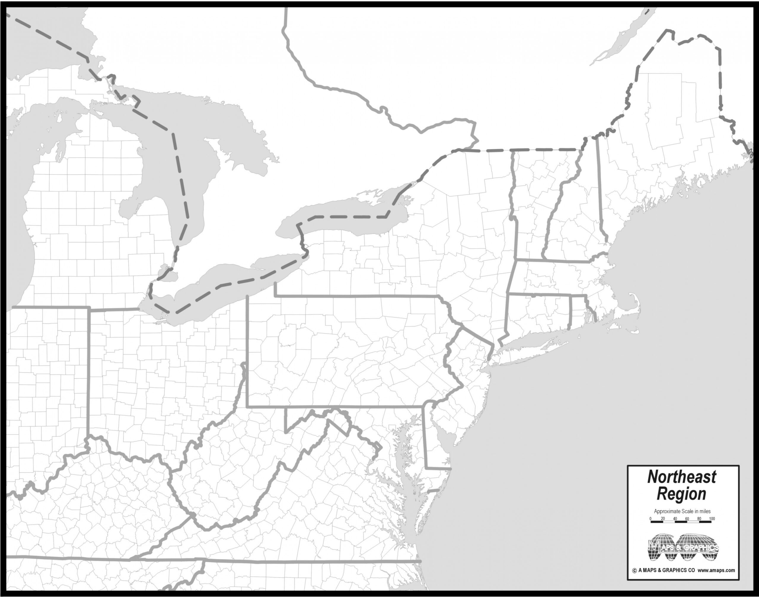 FREE MAP OF NORTHEAST STATES