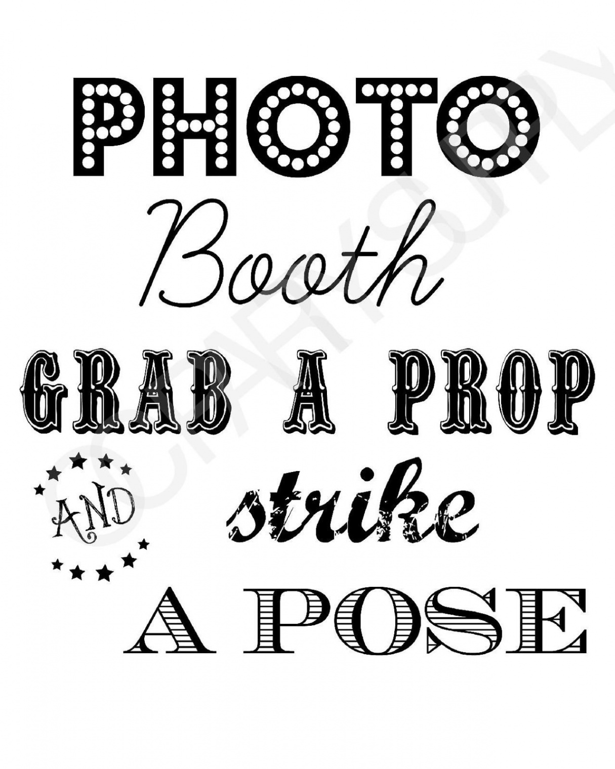 FREE Photo Booth Sign (Printable)  Photo booth sign, Photo booth