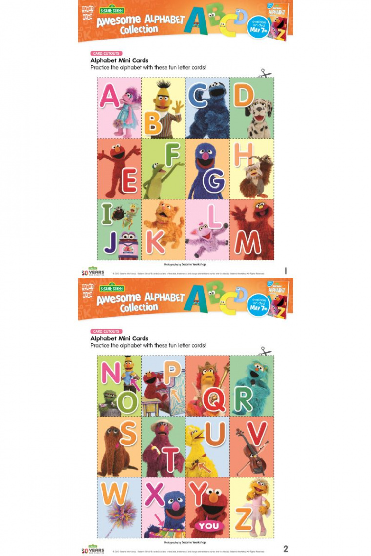 Free Printable Alphabet Cards from Sesame Street  Alphabet cards