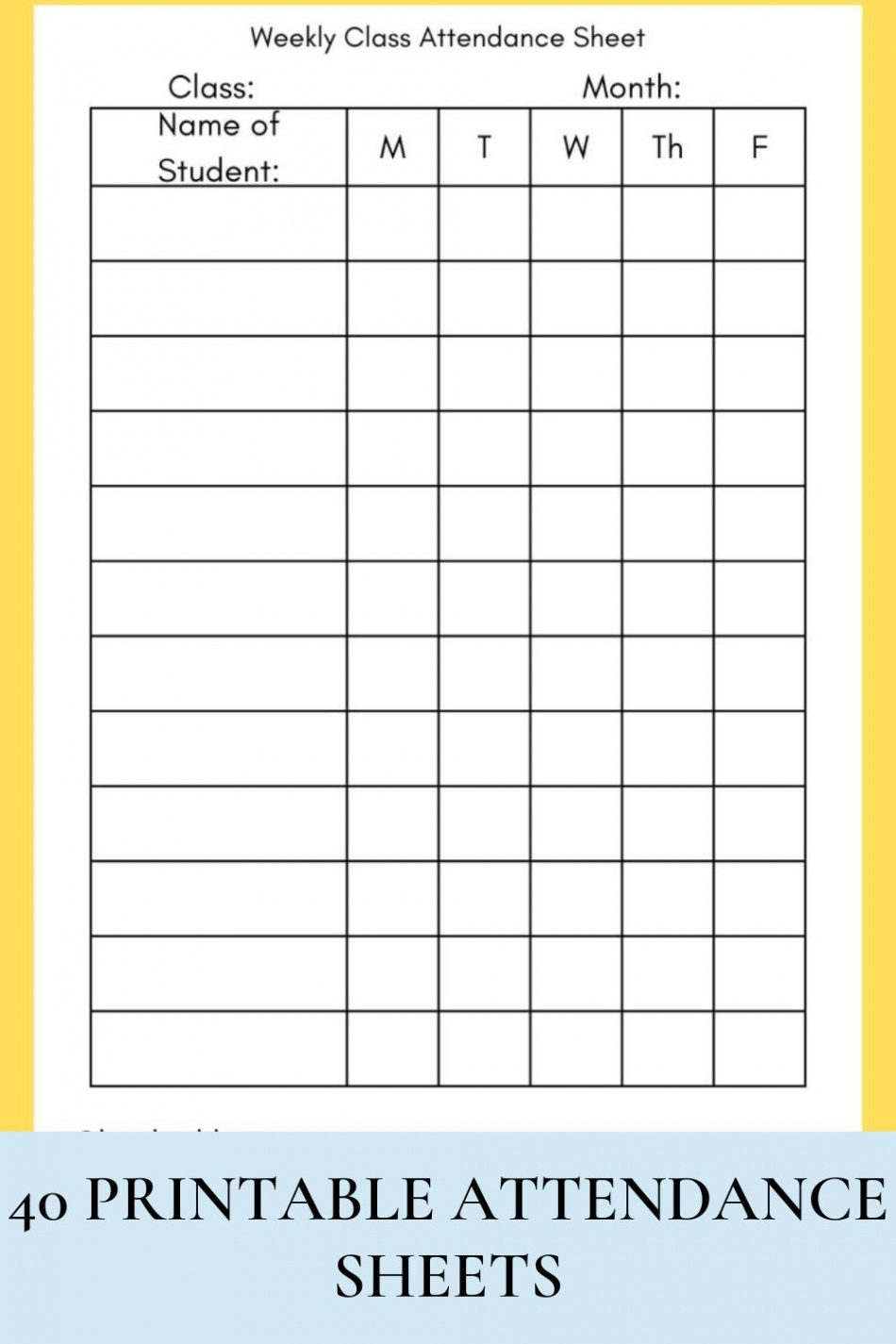 Free Printable Attendance Sheets  by Printaboles  Medium