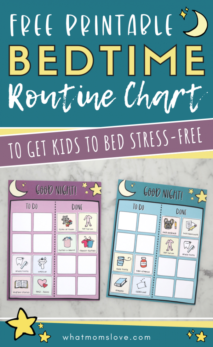 Free Printable Bedtime Routine Chart For Kids - what moms love