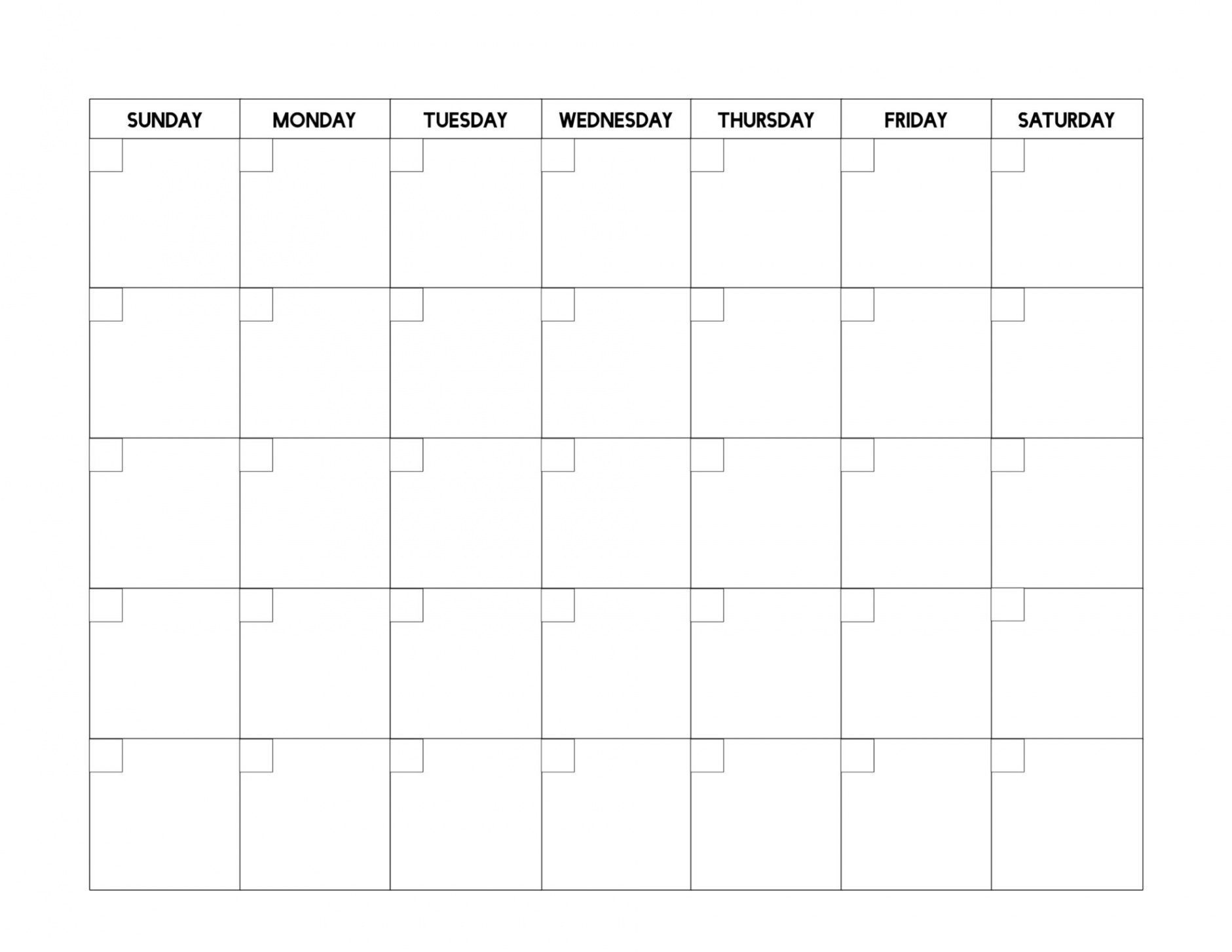 Free Printable Blank Calendar Template - Paper Trail Design