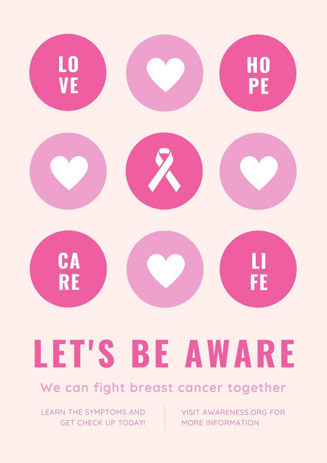 Free printable breast cancer awareness poster templates  Canva