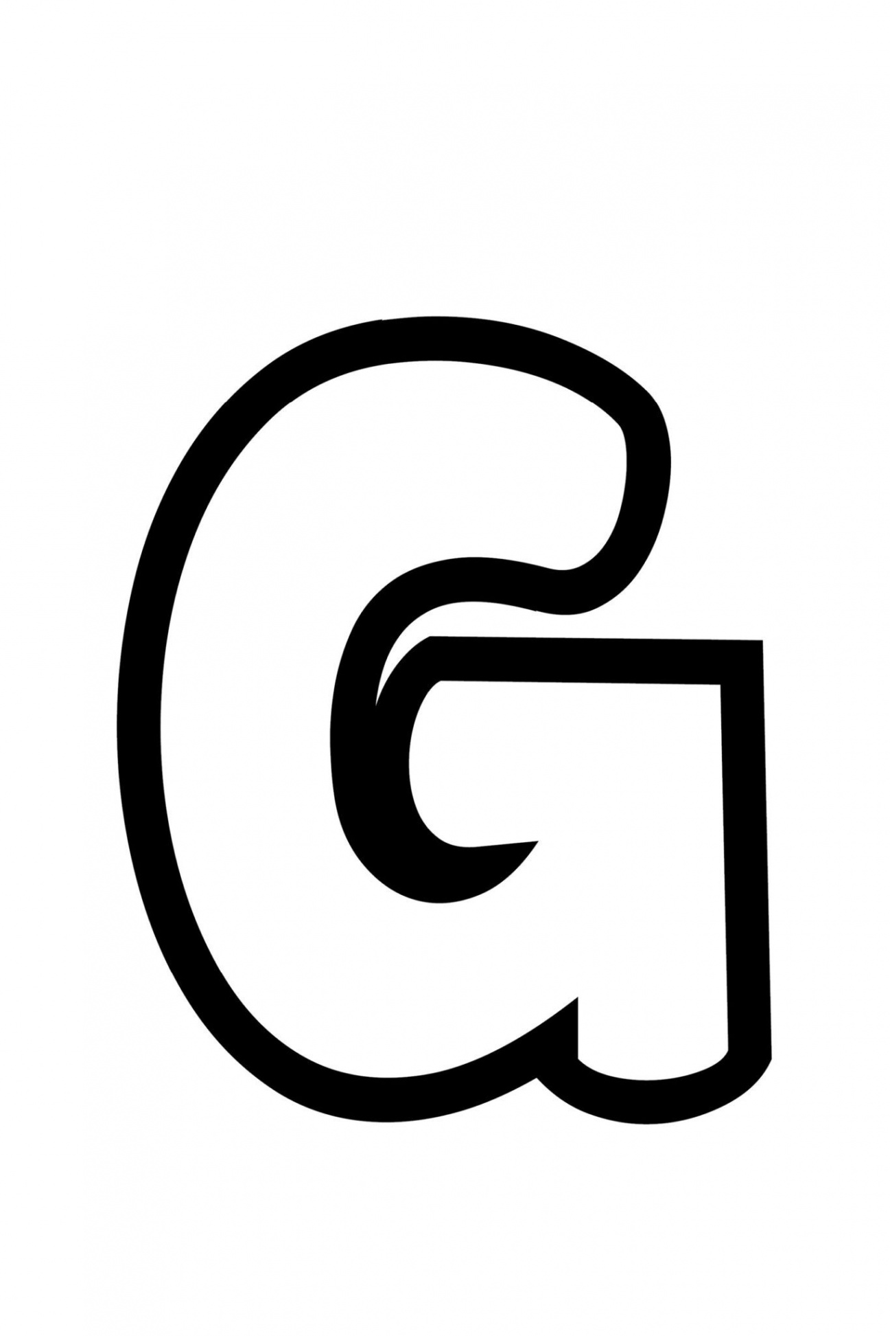 Free Printable Bubble Letter Stencils: Bubble Letter G Stencil