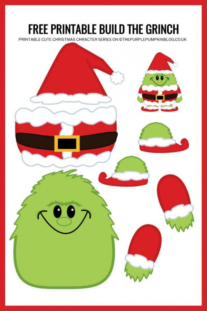 Free Printable Build The Grinch Paper Template (Christmas Craft