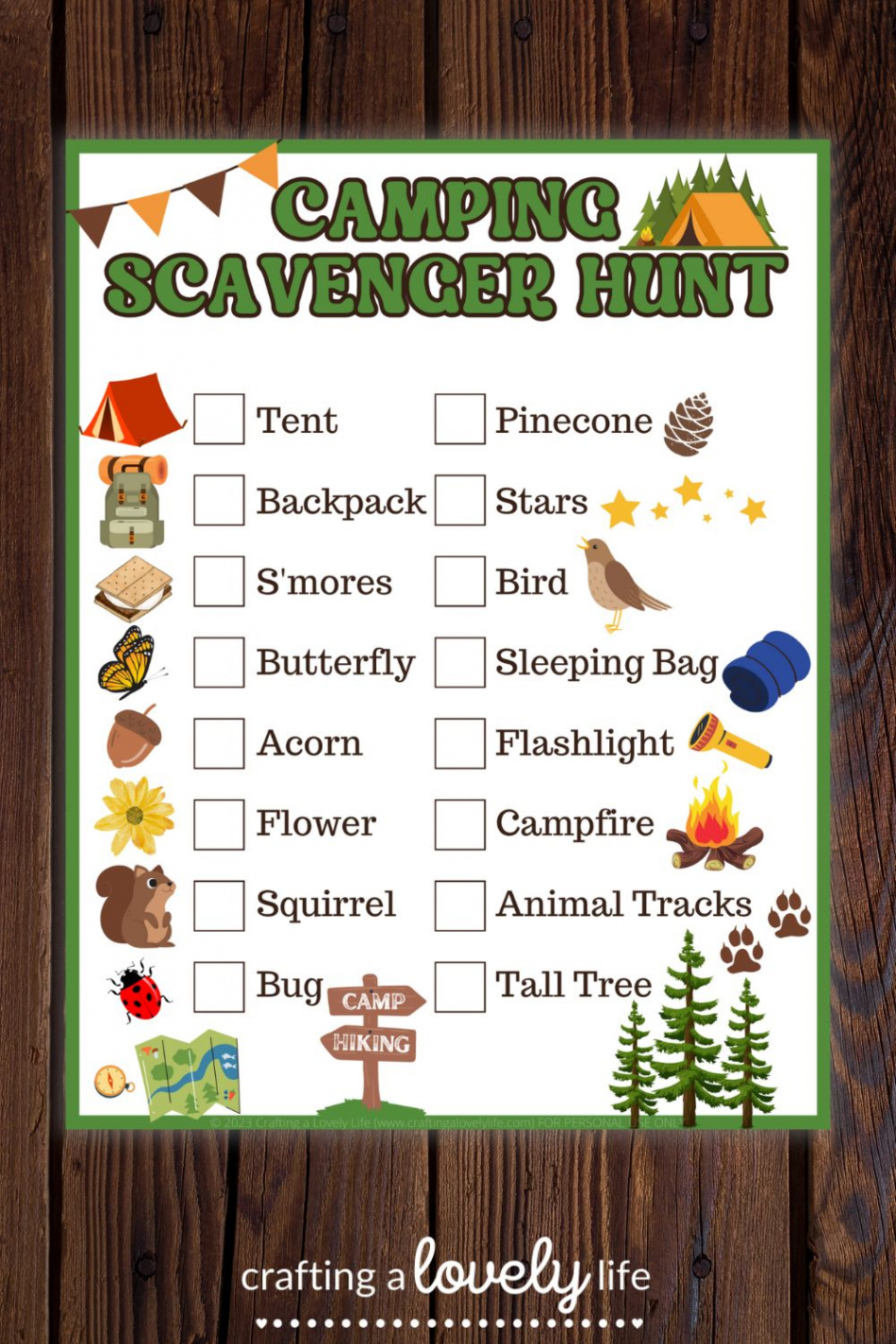 Free Printable Camping Scavenger Hunt