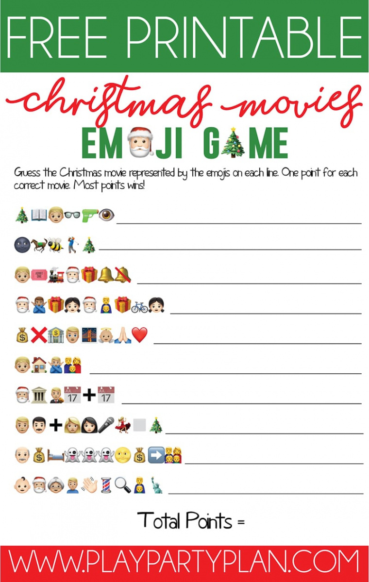 Free Printable Christmas Emoji Game - Play Party Plan