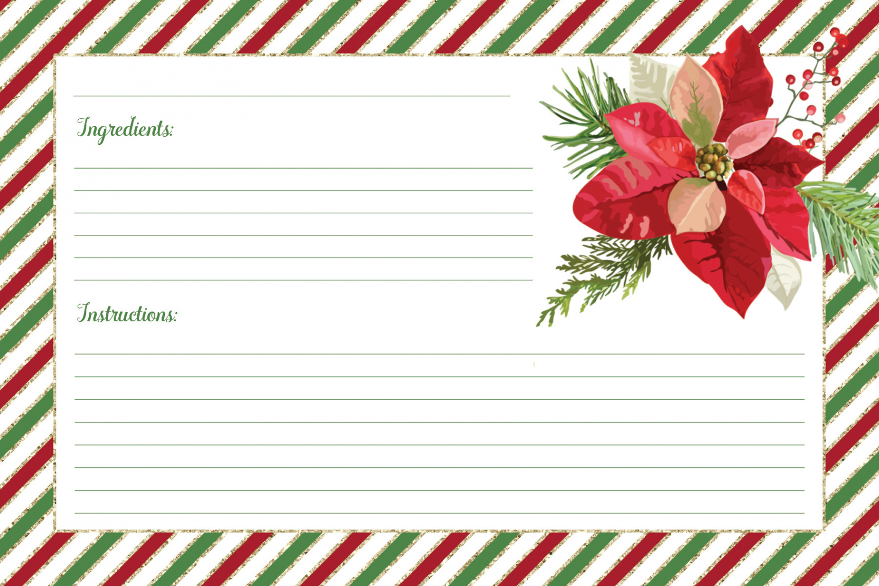 Free Printable - Christmas Recipe Cards