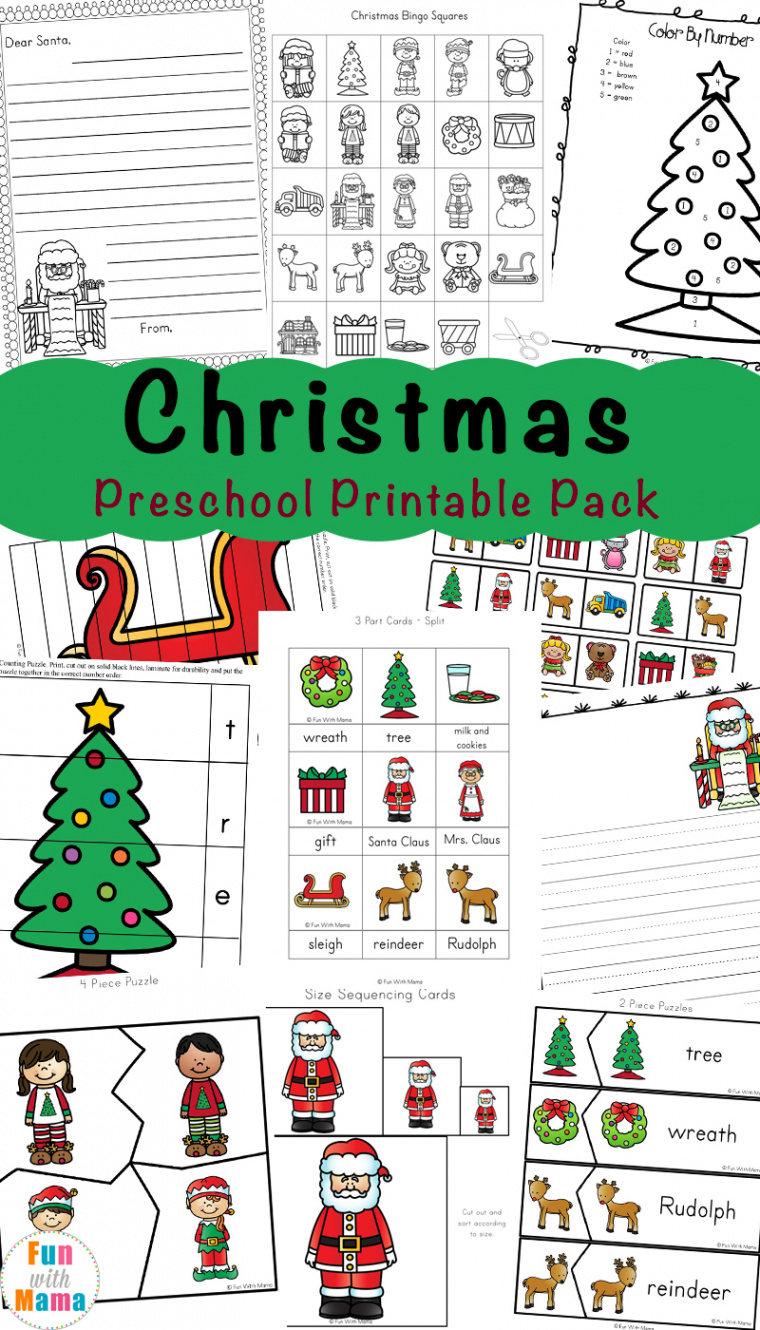 Free Printable Christmas Worksheets - Fun with Mama