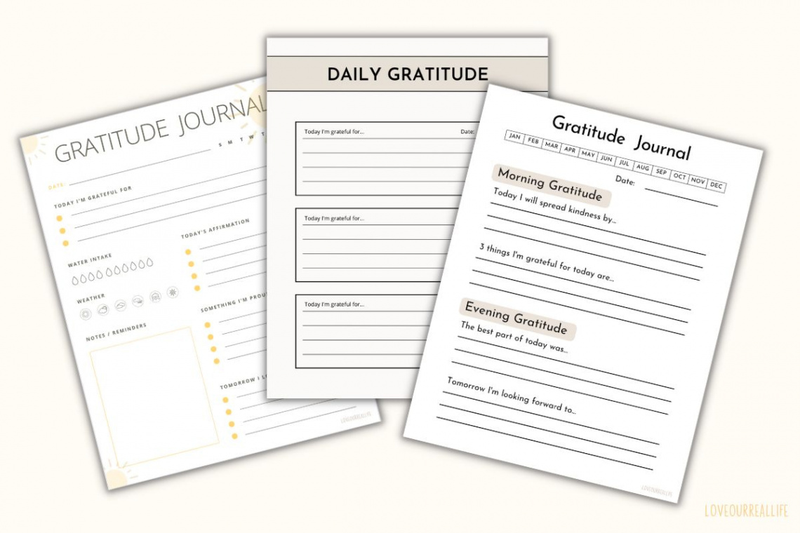 FREE Printable Daily Gratitude Journal Template with Prompts