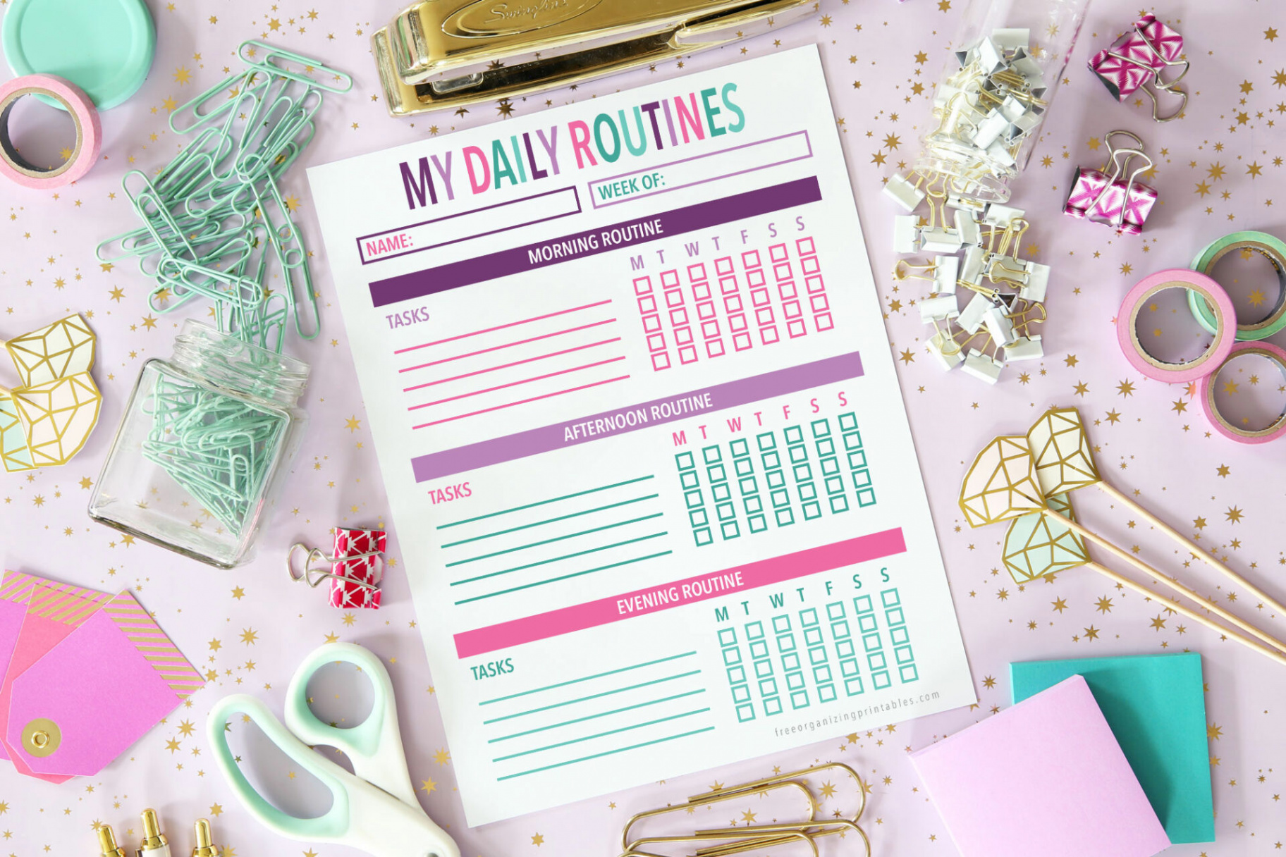 Free Printable Daily Routine Chart  Free Organizing Printables