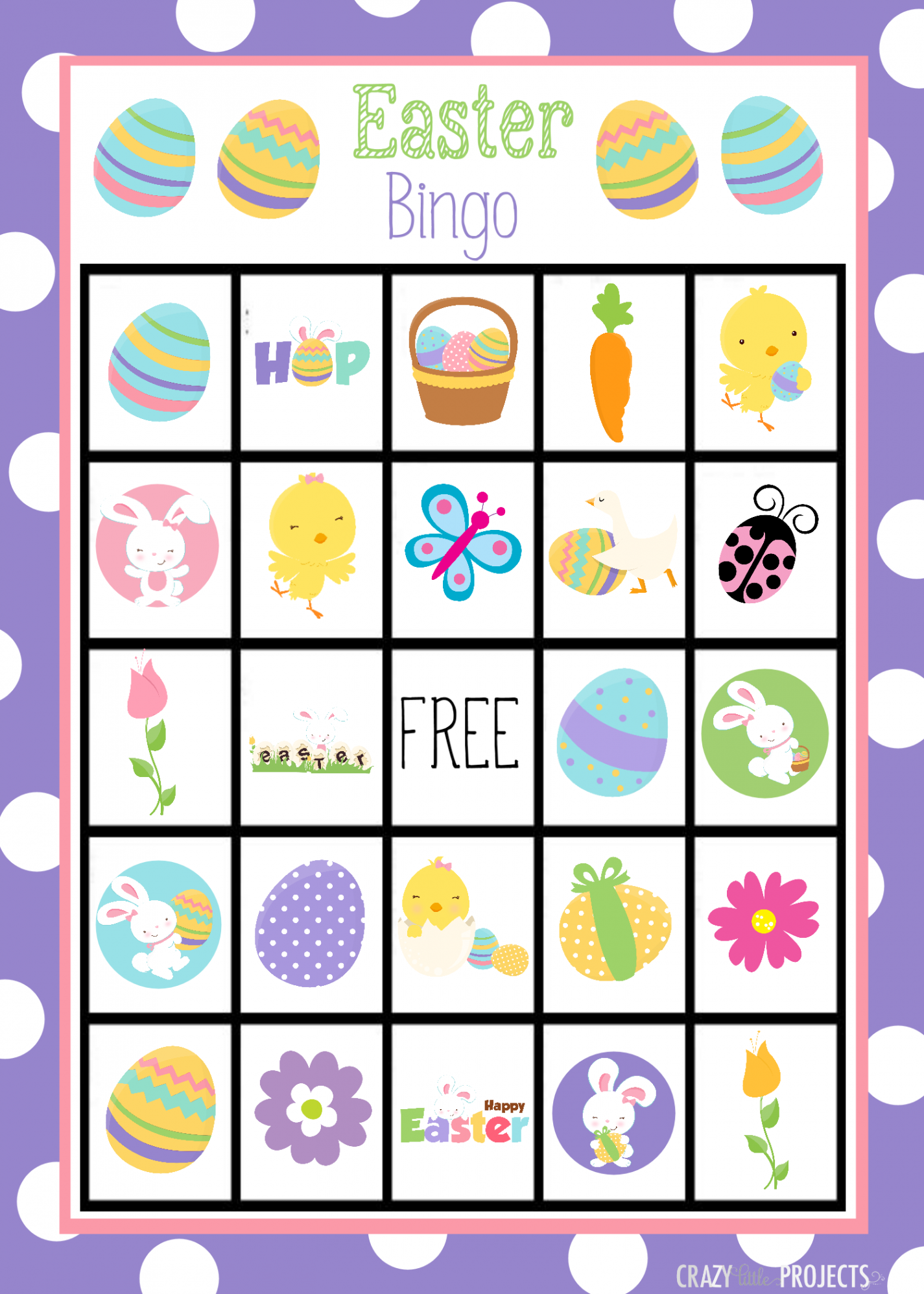 Free Printable Easter Bingo Game - Crazy Little Projects