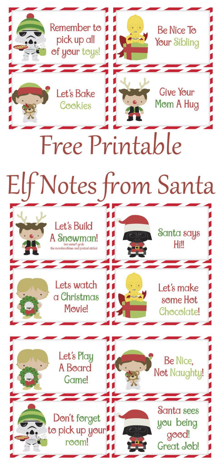 Free Printable Elf Notes from Santa - California Unpublished  Elf