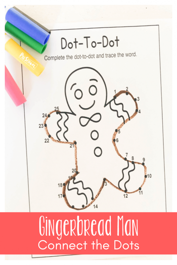 FREE Printable Gingerbread Man Connect The Dots Activity