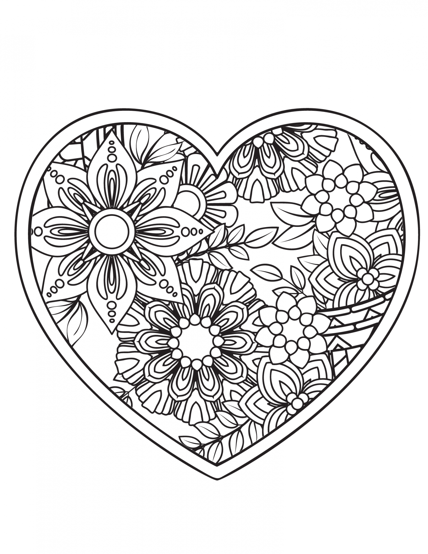 Free Printable Heart Coloring Pages for Kids and Adults