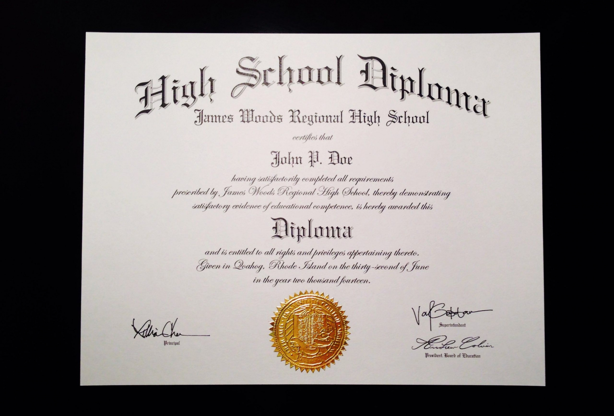 + Free Printable High School Diploma Templates  Graduation