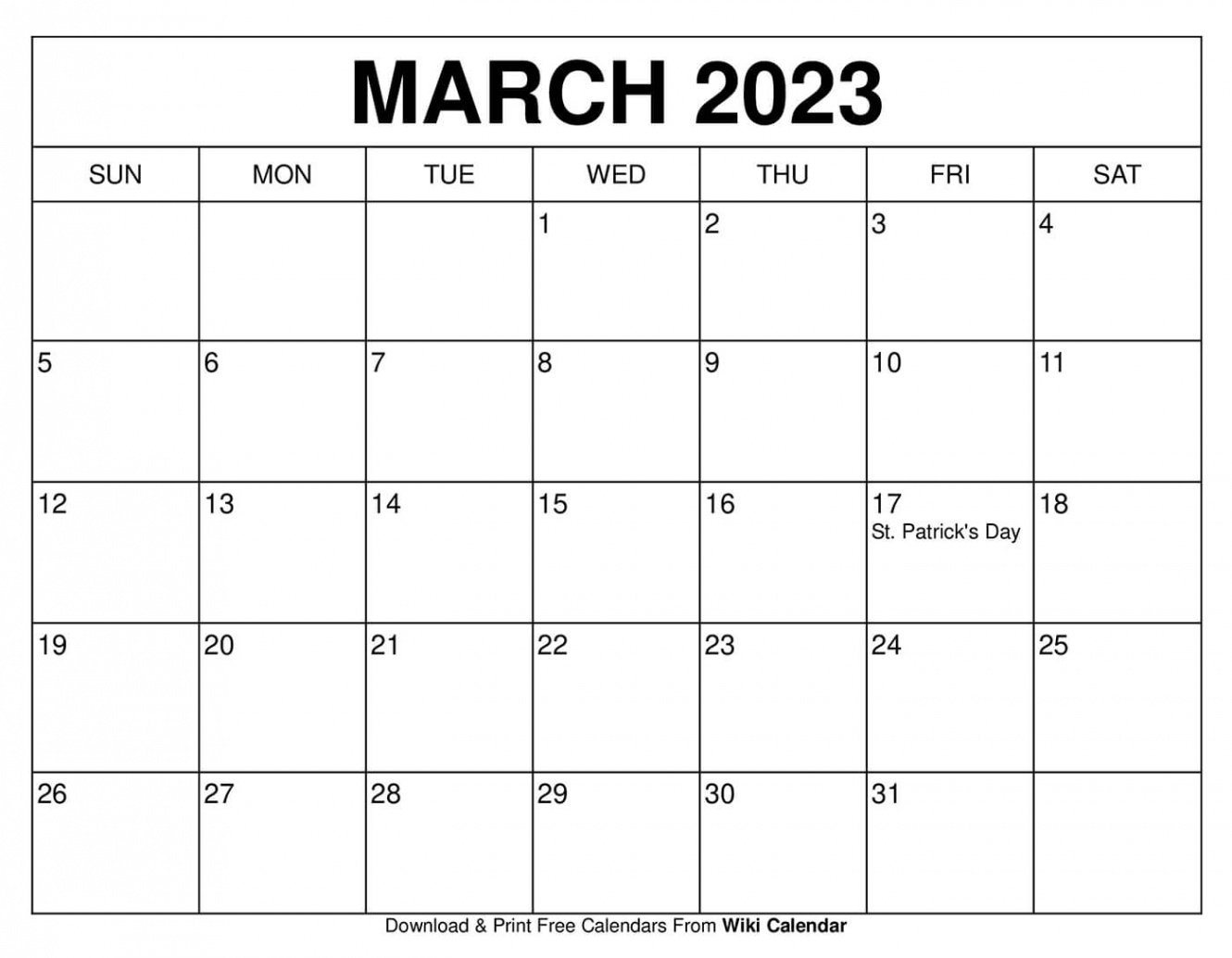 Free Printable March  Calendar Templates With Holidays