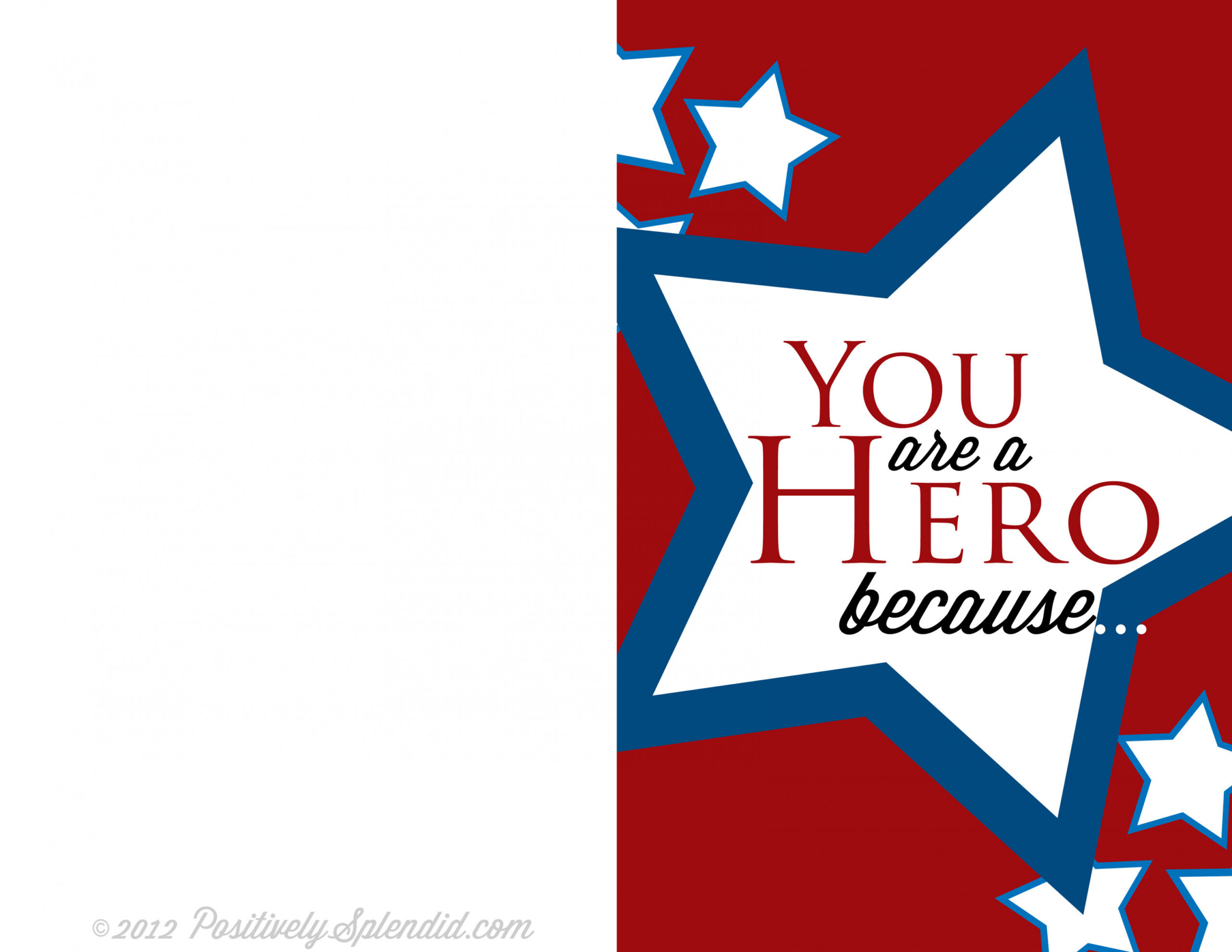 Free Printable Memorial Day Hero Card - Positively Splendid