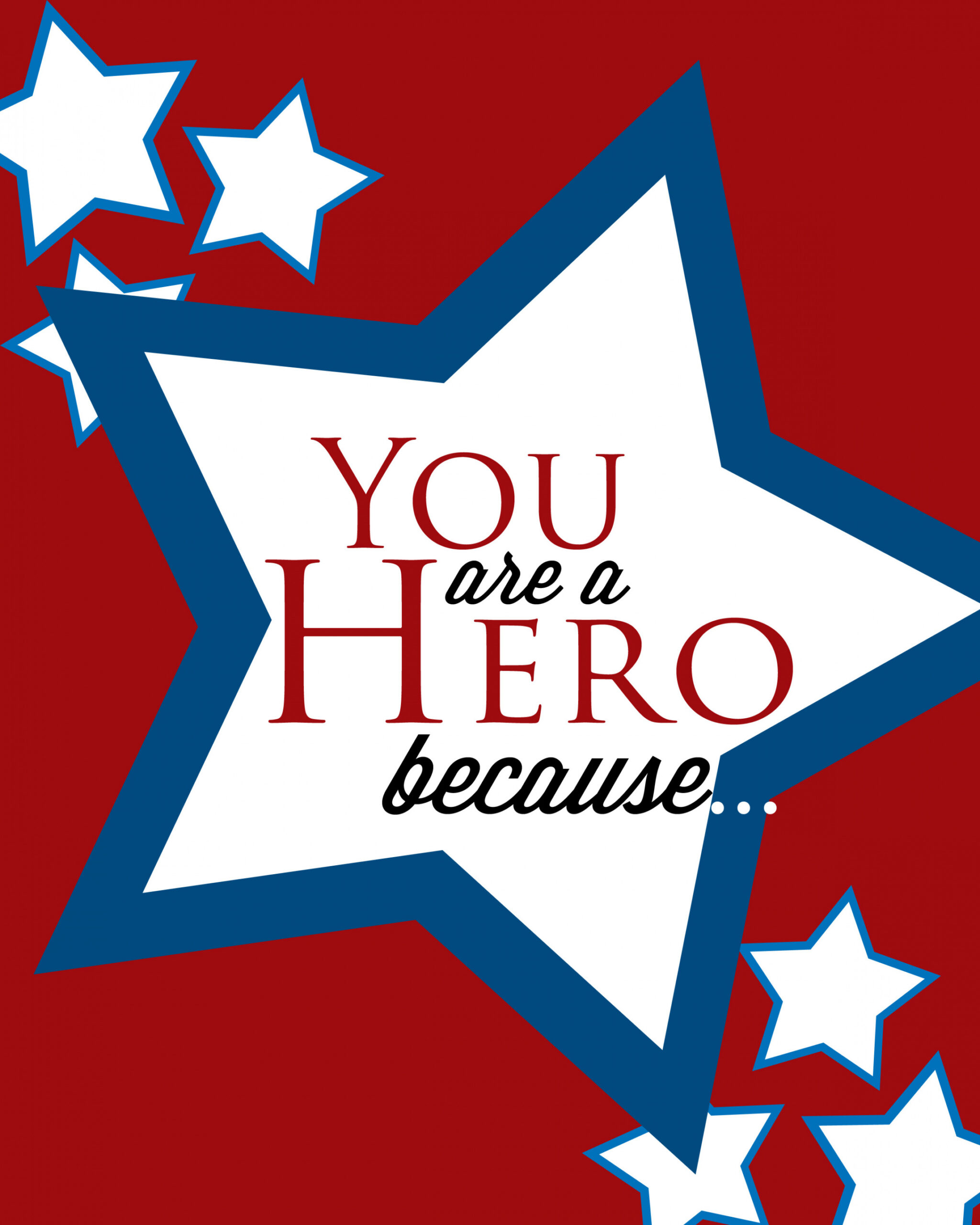 Free Printable Memorial Day Hero Card - Positively Splendid