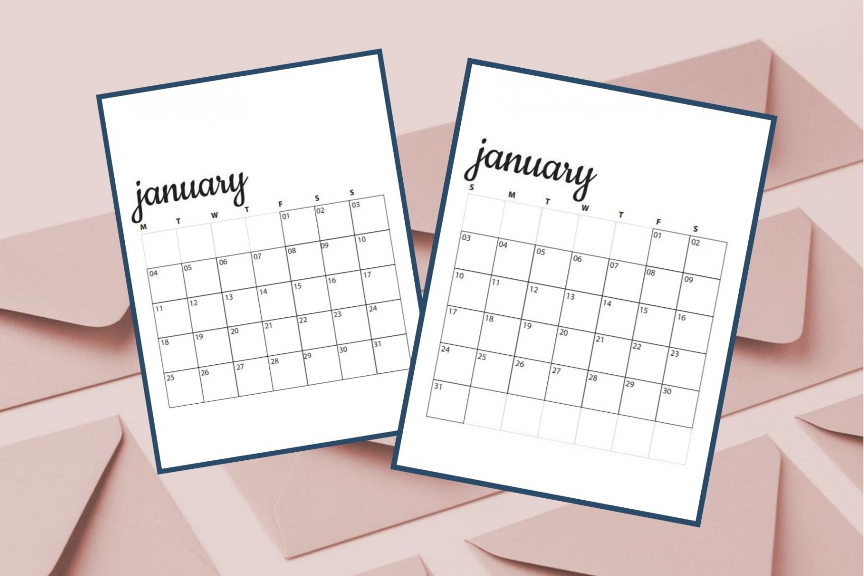 Free Printable  Monthly Calendars (Sunday & Monday Starts)