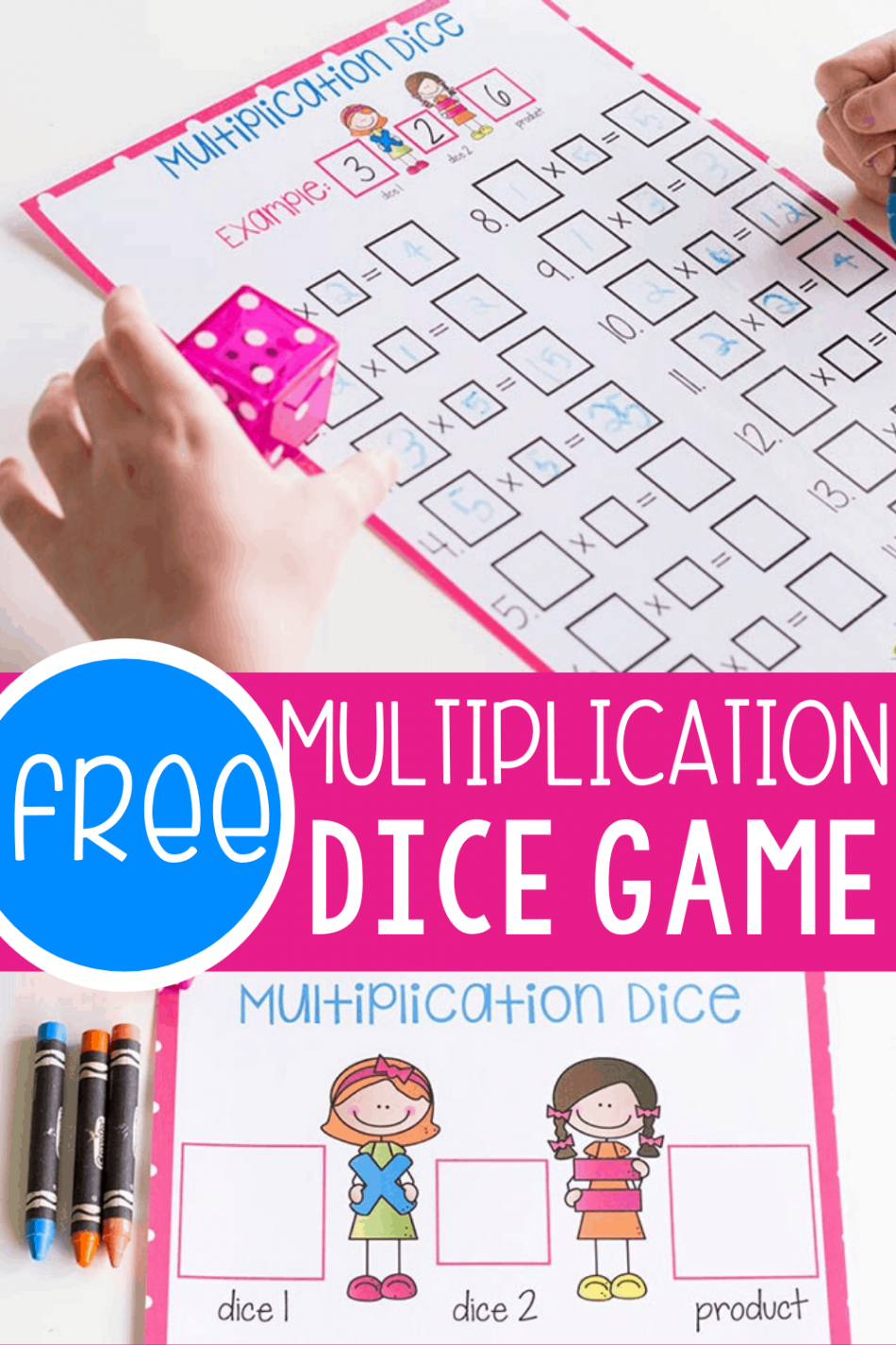 Free Printable Multiplication Dice Activity -