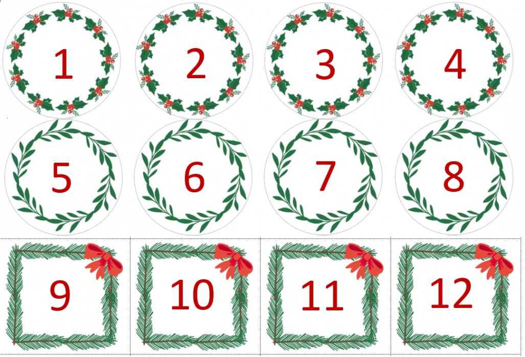 Free printable numbers for the advent calendar