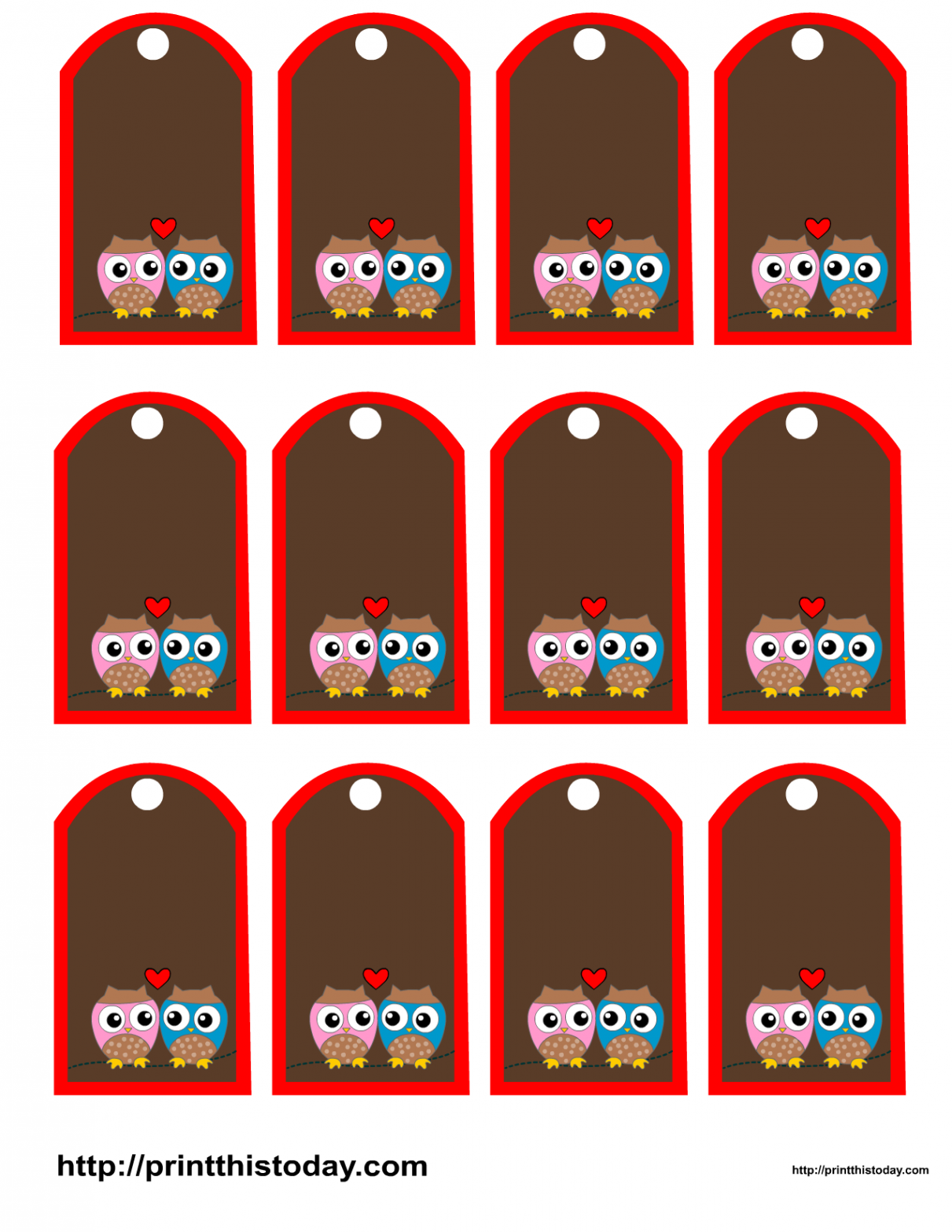 Free Printable Owl Favor Tags