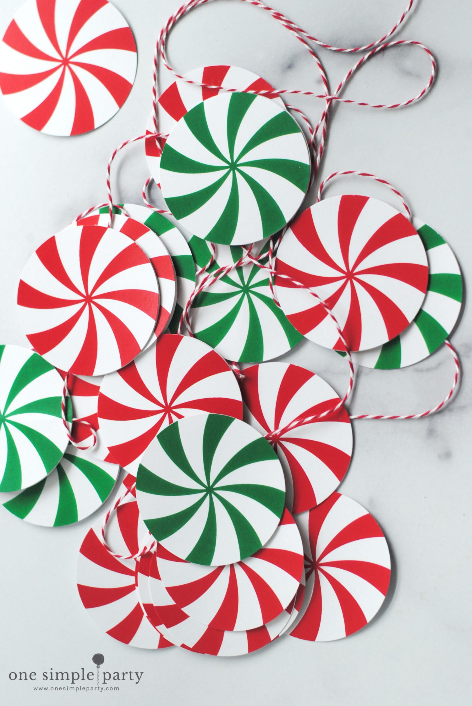 Free Printable Peppermint Candy Garland -