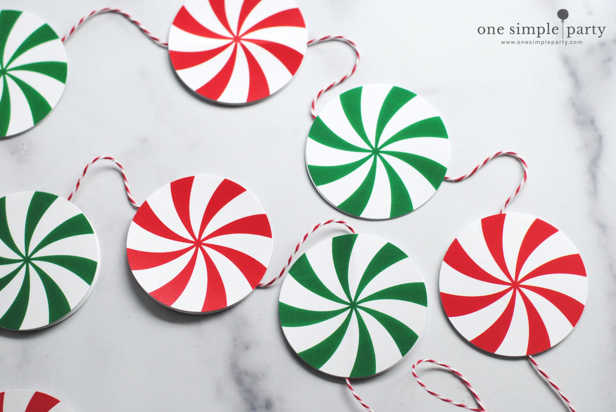 Free Printable Peppermint Candy Garland -