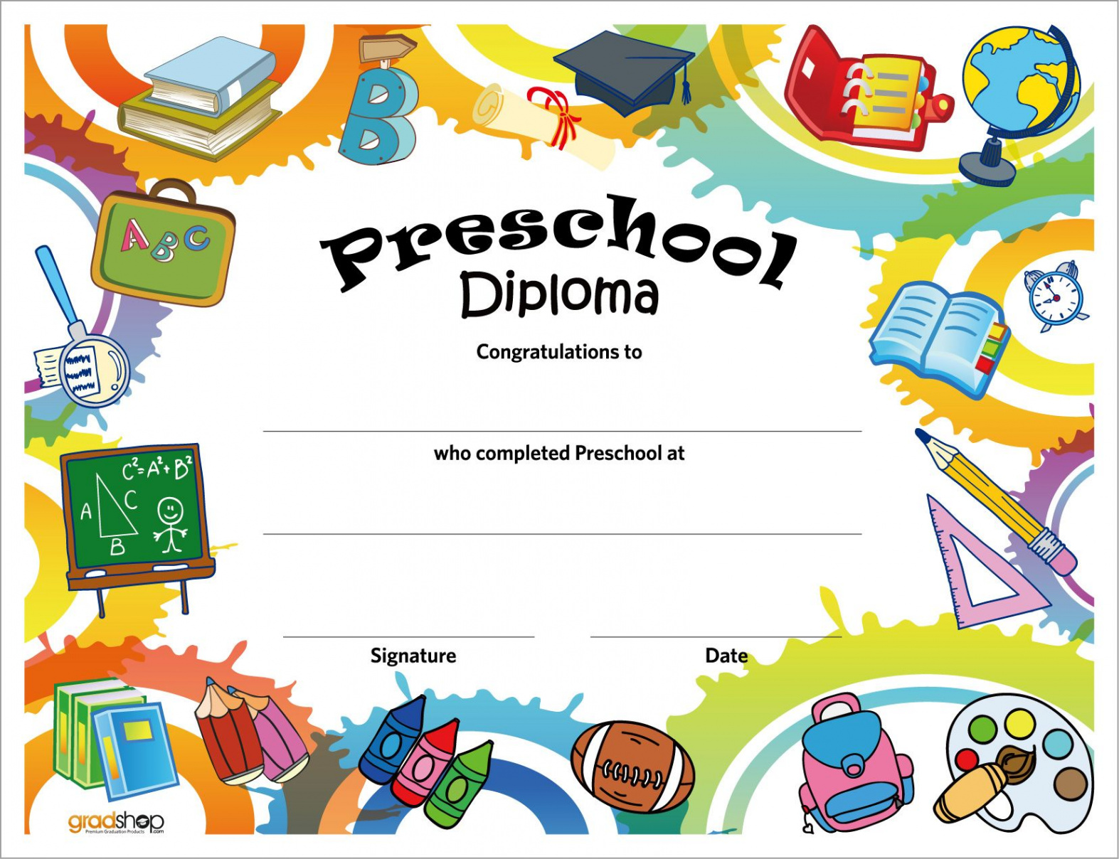 Free Printable Preschool Diplomas  Preschool diploma