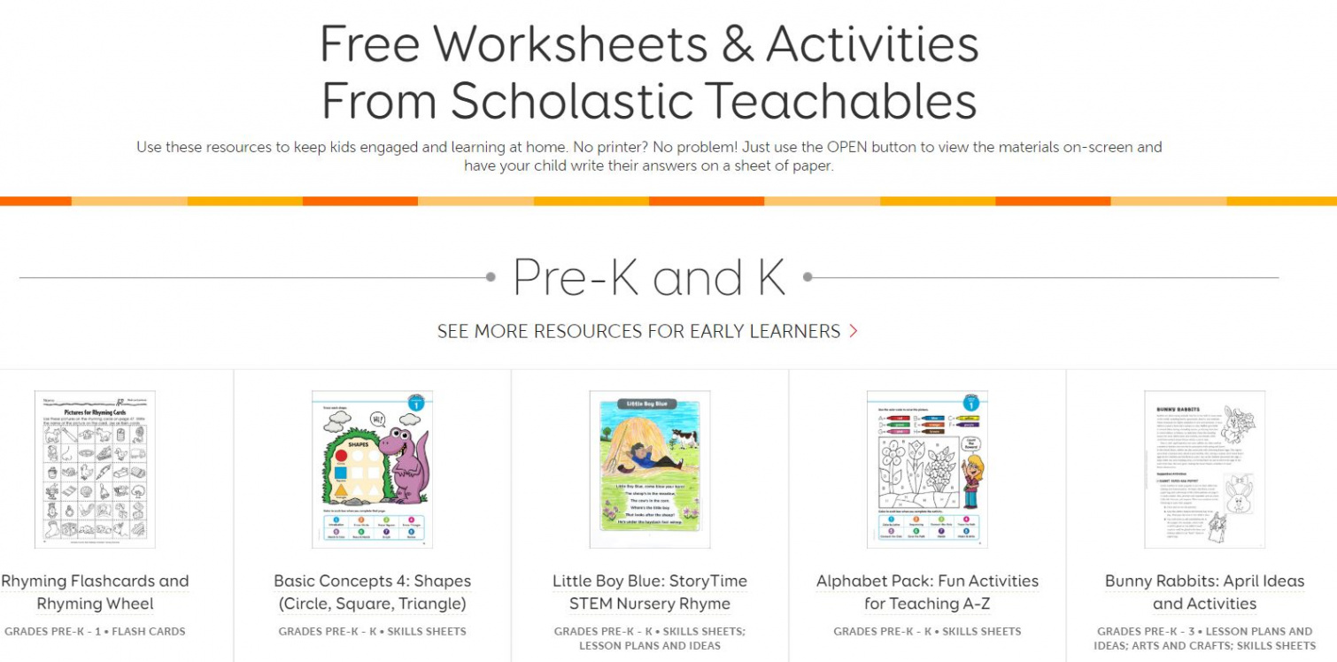 Free Printable Resources from Scholastic - Shenandoah Elementary