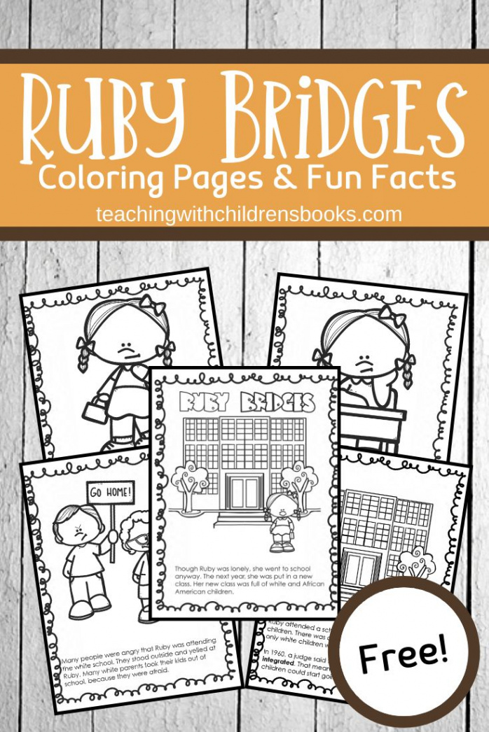 Free Printable Ruby Bridges Coloring Page Packet  Ruby bridges