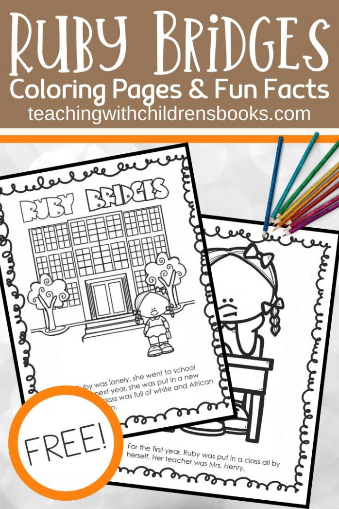 Free Printable Ruby Bridges Coloring Page Packet  Ruby bridges