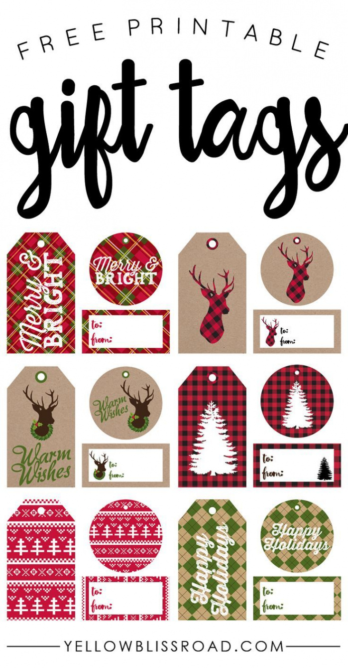 Free Printable Rustic and Plaid Gift Tags  Christmas gift tags