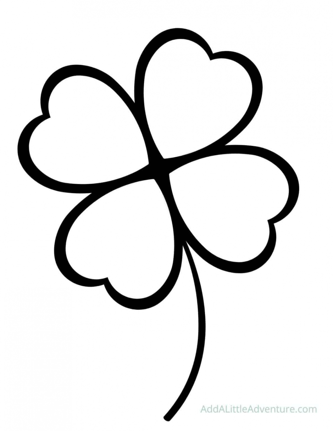 Free Printable Shamrock and Four-Leaf Clover Templates  Four