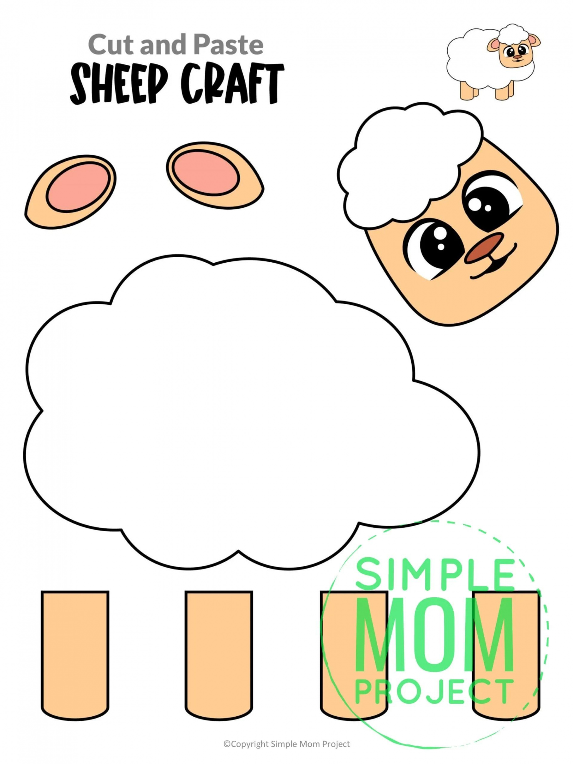 Free Printable Sheep Craft Template  Sheep crafts, Animal crafts