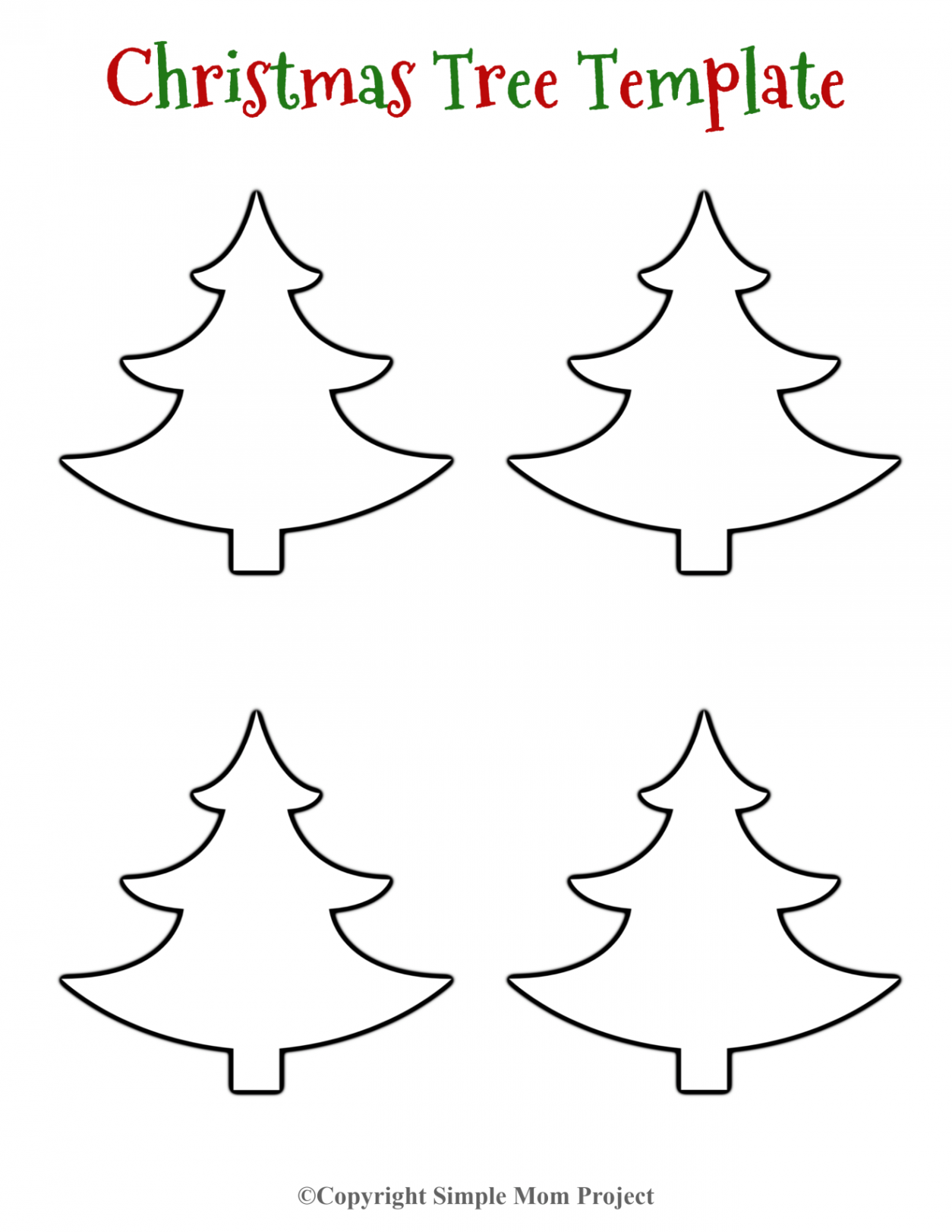 Free Printable Small Snowflake Templates  Christmas tree template